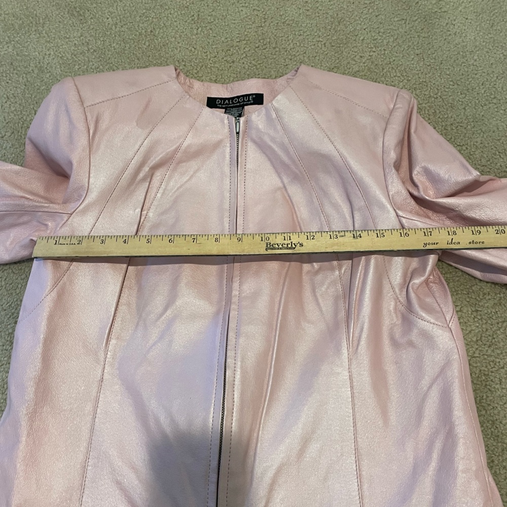Dialogue Pink Leather Jacket - Picture 4 of 13